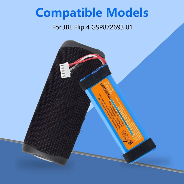 Alt view image 2 of 7 - 4000mAh Battery for JBL Flip 4, Flip 4 Special Edition, JBL GSP872693 01