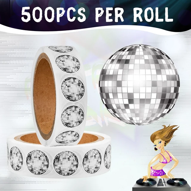 Alt view image 2 of 4 - 1000 Pcs Disco Ball Sticker 70s 80s Disco Stickers Disco Party Favors Retro Vinyl Decals for Adults Party Supply Waterproof Decor for Water Bottle Laptop Phone