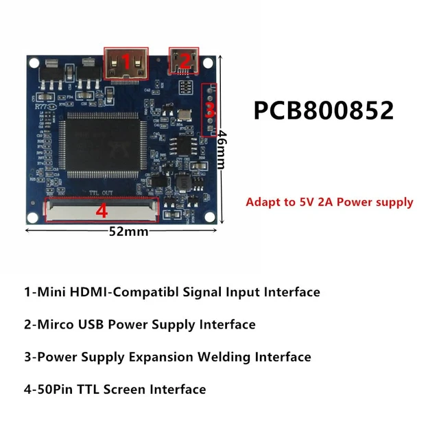 Alt view image 3 of 7 - 7 Inch 1024x600 Portable DIY LCD Display Screen with Mini-HDMI Driver Board Secondary Monitor for PC, Raspberry/Orange Pi, Gaming Consoles, Microscopes & More