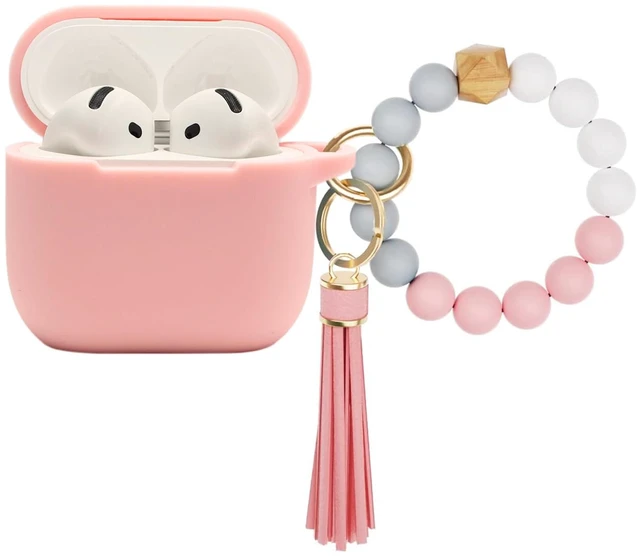 Main image of for AirPods 4, 5 Case,Compatible with AirPods 4th 5th Generation Case (2024,2026), Soft Silicone Wireless Charging Protective Case Cover with Bracelet Keychain for Men and Women (Pink)