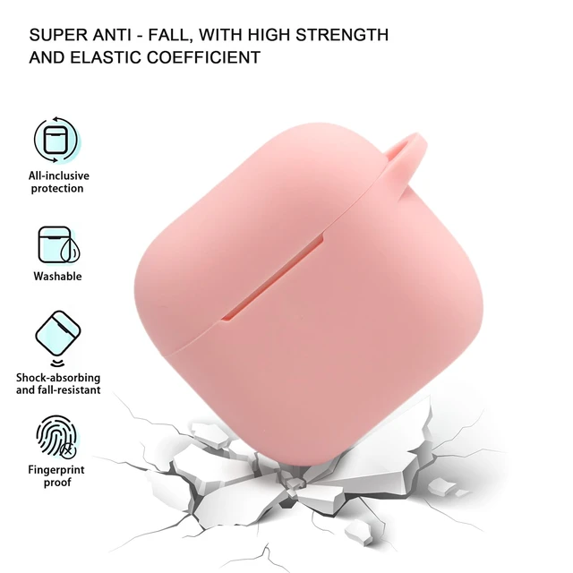 Alt view image 2 of 7 - for AirPods 4, 5 Case,Compatible with AirPods 4th 5th Generation Case (2024,2026), Soft Silicone Wireless Charging Protective Case Cover with Bracelet Keychain for Men and Women (Pink)