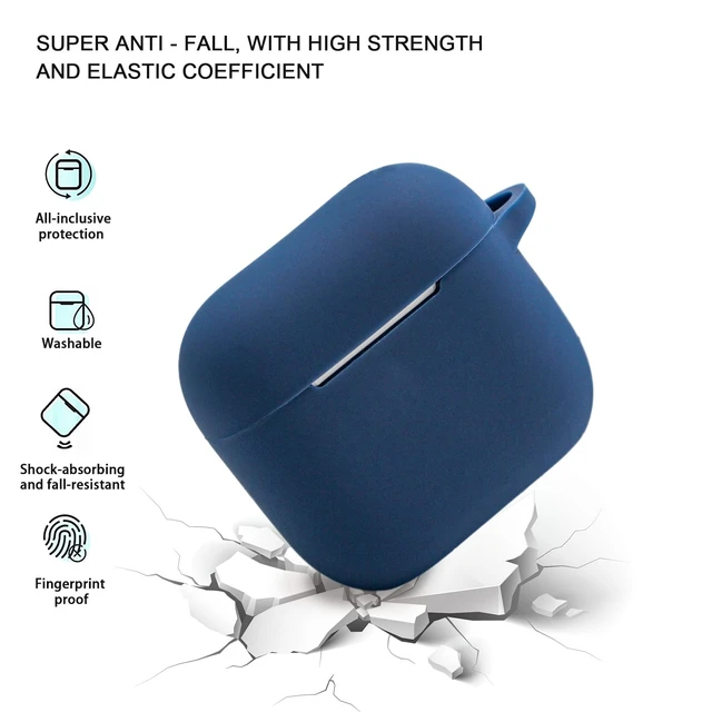 Alt view image 2 of 7 - for AirPods 4, 5 Case,Compatible with AirPods 4th 5th Generation Case (2024,2026), Soft Silicone Wireless Charging Protective Case Cover with Bracelet Keychain (Midnight Blue)