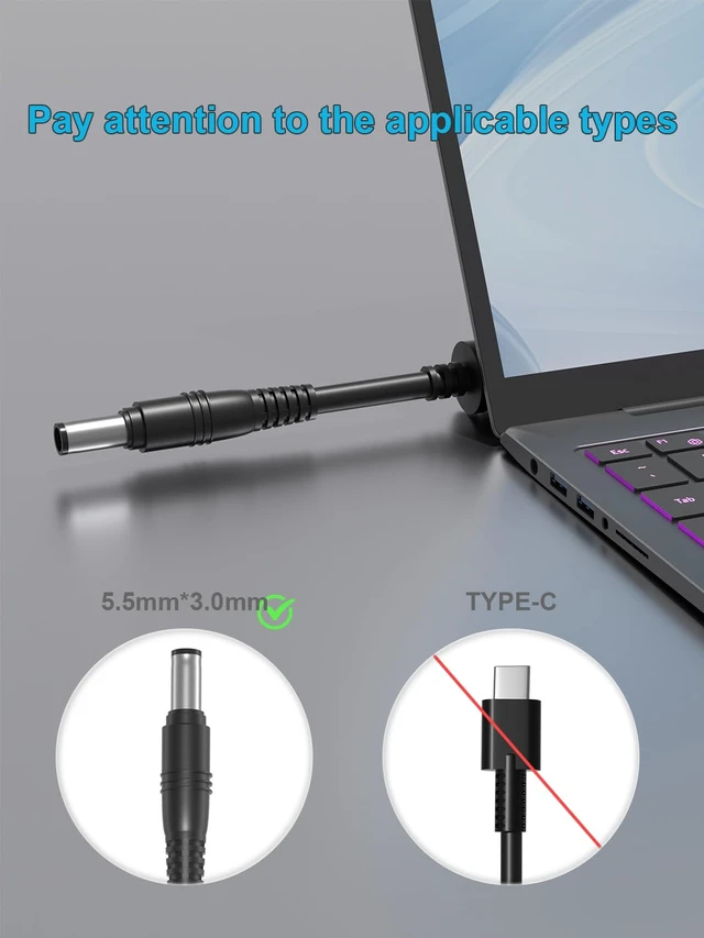 Alt view image 2 of 7 - 19V Laptop Charger 5.5mm for Samsung 2 3 4 5 6 7 ATIV Book 2 4 9 Notebook