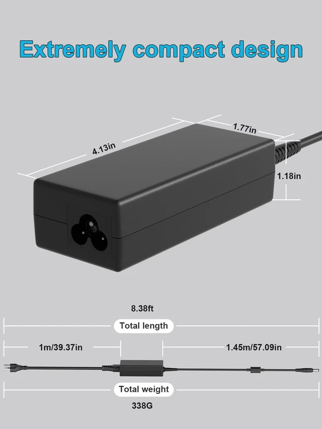 Alt view image 6 of 7 - 19V Laptop Charger 5.5mm for Samsung 2 3 4 5 6 7 ATIV Book 2 4 9 Notebook