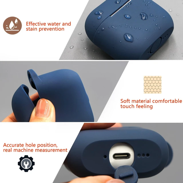 Alt view image 6 of 7 - for AirPods 4, 5 Case,Compatible with AirPods 4th 5th Generation Case (2024,2026), Soft Silicone Wireless Charging Protective Case Cover with Bracelet Keychain (Midnight Blue)