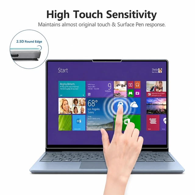 Alt view image 6 of 7 - Glass Screen Protector for Surface Laptop Go 3/ Laptop Go 2/1 12.4" Scratch Resistant / Easy Installation / ArmorShield 9H Hardness / Ultra Clear Tempered Glass