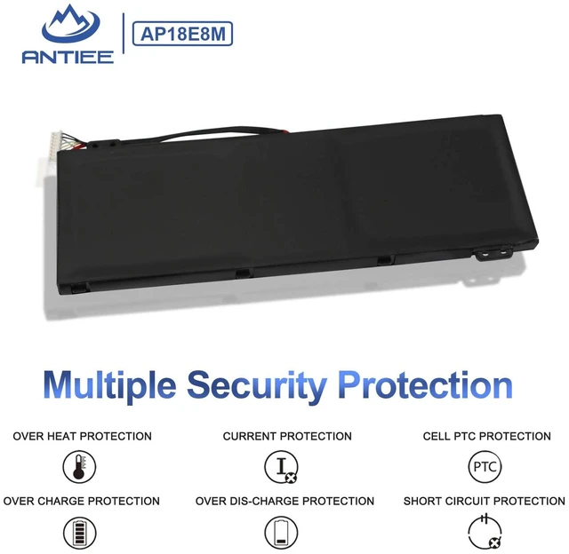Alt view image 6 of 7 - AP18E7M AP18E8M Laptop Battery for Acer Nitro 5 AN515/ Nitro 7 AN715 AN515-54 AN517-51 AN515-55 AN515-52 AN515-43/44/45 AN715-51/52, Aspire 7 A715-74G, Predator Helios 300 PH315-52/ 53 PH317-53