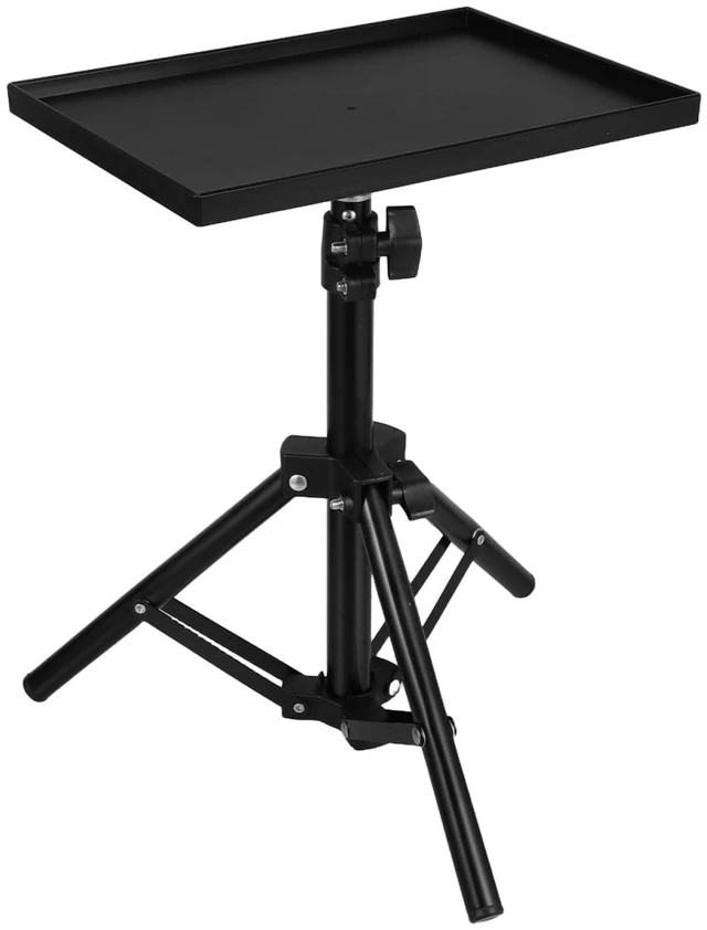 Main image of Projector Stand Adjustable Tripod with Anti-Slip Tray Portable Laptop Floor and Tabletop Stand for Office Home Height 11.81-21.65In