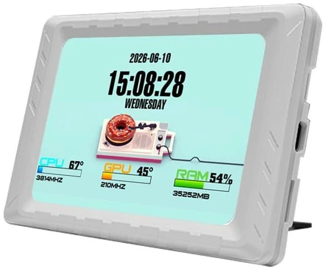 Main image of Comet 4.95" PC Secondary Display IPS Monitor White Customizable Display, Real-Time System Monitoring, USB-C Connection, Easy Software Setup, Desktop & PC Case Mounting