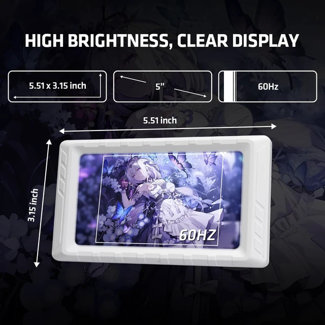 Alt view image 2 of 6 - Comet 4.95" PC Secondary Display IPS Monitor White Customizable Display, Real-Time System Monitoring, USB-C Connection, Easy Software Setup, Desktop & PC Case Mounting
