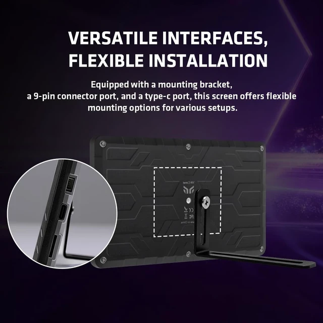 Alt view image 4 of 6 - Comet 4.95" PC Secondary Display IPS Monitor Black Customizable Display, Real-Time System Monitoring, USB-C Connection, Easy Software Setup, Desktop & PC Case Mounting