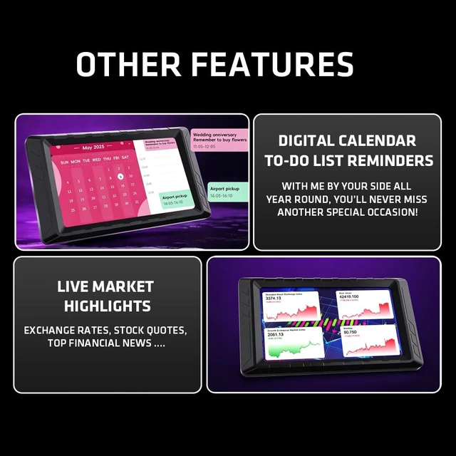 Alt view image 5 of 6 - Comet 4.95" PC Secondary Display IPS Monitor Black Customizable Display, Real-Time System Monitoring, USB-C Connection, Easy Software Setup, Desktop & PC Case Mounting