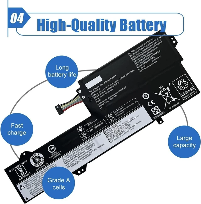 Alt view image 5 of 6 - L17L3P61 Laptop Battery Compatible with Lenovo Ideapad Yoga 720-12IKB 330-11IGM 320S-13IKB Flex 6-11IGM 7000-13 Series Notebook L17M3P61 L17C3P61 11.58V 36W 3108mAh 3Cells