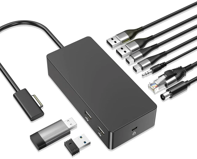 Main image of Surface Pro Docking Station,Surface Dock with 90W Power Adapter,Ethernet,Mini DP*2,USB 3.0 * 4,Audio for Surface Pro 11/10/9/8/X/7/6/5/4/3, Surface Laptop go7/6/5/4/3/2/1, Surface Book Go