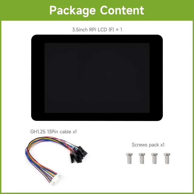 Alt view image 2 of 7 - 3.5inch Capacitive Touch Display, Compatible with Raspberry Pi 5/4B/3B, Pi Pico, IPS Panel, 320×480, 5-Point Touch, Immersion Gold Process, Toughened Glass Panel