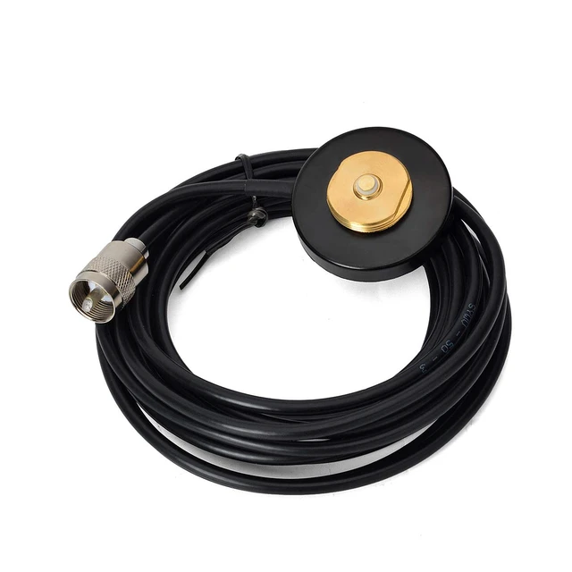 Alt view image 2 of 5 - Mini NMO Mount Magnetic Base 5M Low Loss Coax Cable, for NMO Mobile Antennas