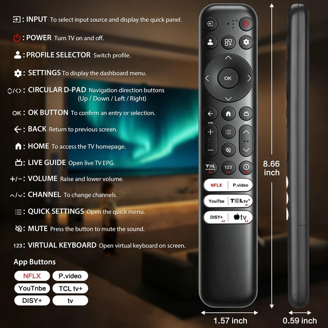 Alt view image 7 of 7 - 2-Pack Universal Replacement Remote for TCL TV, 4-in-1 TV Remote One remote for multiple compatible TCL TV systems, including with Google TV, Fire TV,and Roku TV. Easy system switching
