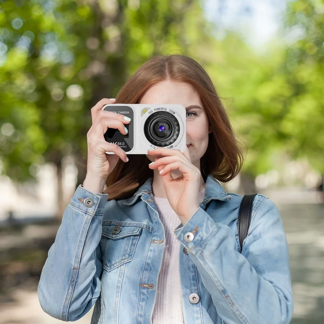 Alt view image 7 of 7 - Digital Camera, 4K 64MP Dual Screens Camera, 18X Zoom, Point and Shoot Digital Camera with 64GB TF Card & 2 Batteries, Portable Rechargeable Small Camera for Kids Teens Adult (White)