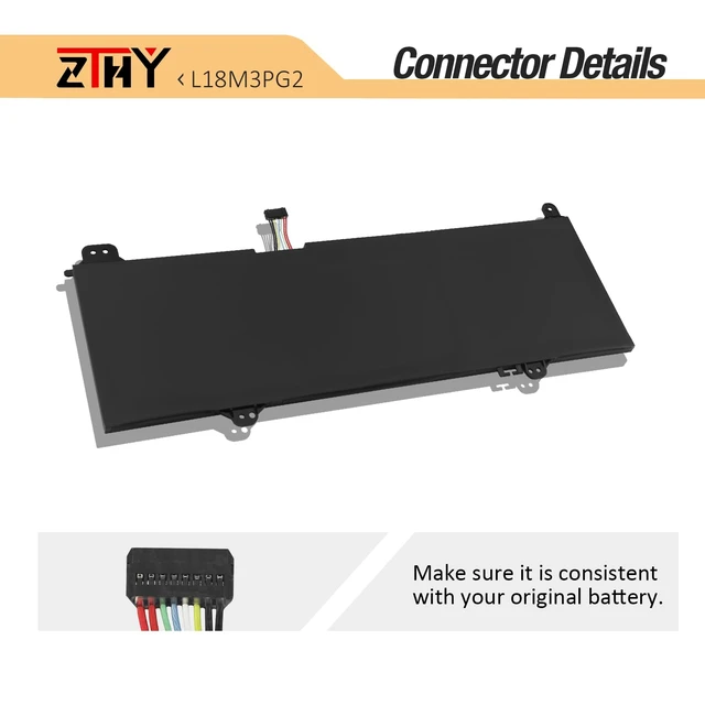 Alt view image 4 of 7 - L18L3PG2 L18M3PG2 L18D3PG2 Laptop Battery for Lenovo 14E 14W Chromebook S345-14AST Series Laptop 5B10W13939 5B10W13940 5B10W13941 5B10T04978 5B10T04979 5B10T04980 11.52V 57Wh (Long Cable)
