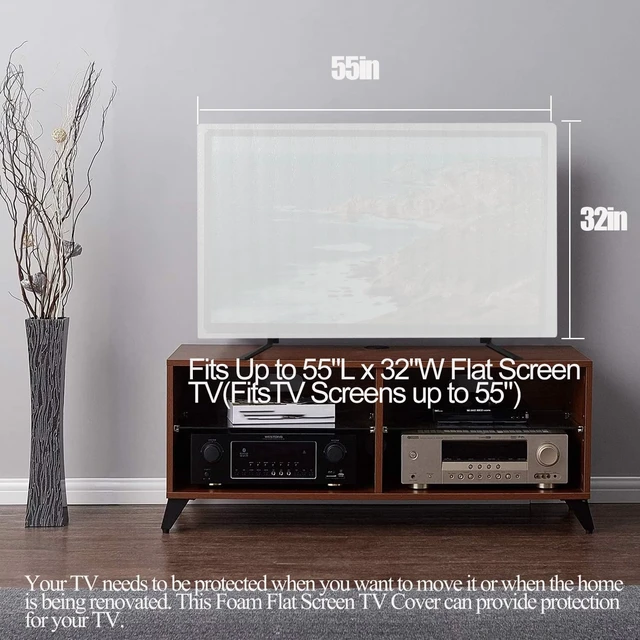 Alt view image 3 of 6 - 1 Pack Flat Screen TV Cover for Moving Fits Up to 55''W x 32''H, TV Cover Protection During House Moving, Storing, or Home Renovation Packing Cushioning Supplies