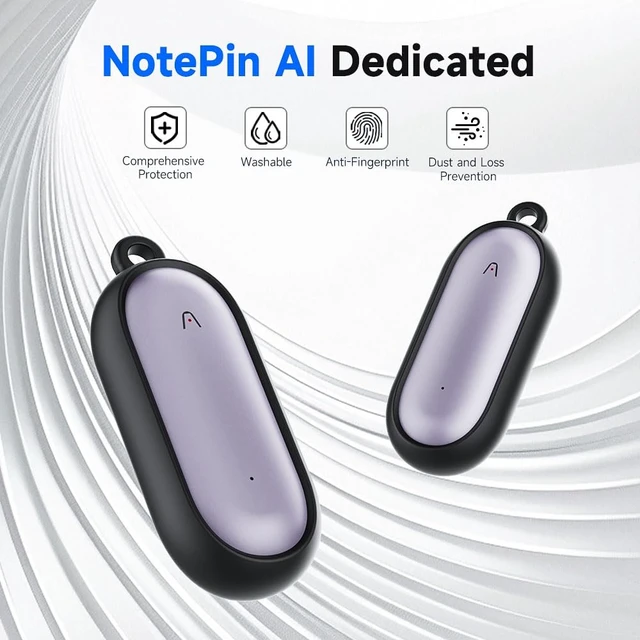 Alt view image 6 of 7 - Silicone Case PLAUD NotePin AI/NotePin S Voice Recorder Accessories with Lanyard - Black