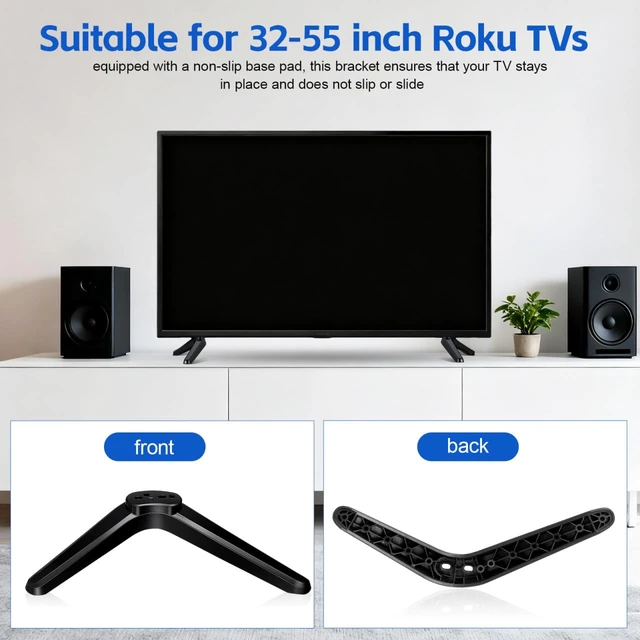 Alt view image 7 of 7 - Tv Stand Legs Replacement Universal Tabletop Tv Mount Stand Brackets with Screws and Anti-Slip Pads Tv Holder for Table Fits 32-55 Inch Tvs