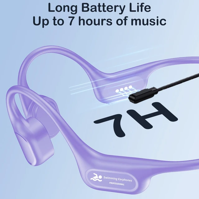 Alt view image 6 of 7 - Bone Conduction Swimming Headphones, IP68 Waterproof Swimming Headphones, Open Ear Headphones with 32GB MP3, Bluetooth 5.4 Underwater Earbuds for Marathon Swimming Running