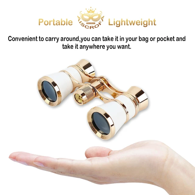 Alt view image 4 of 7 - Opera Glasses,3X25 Theater Binoculars with Foldable and Extendable Handle,Mini Binocular Compact Lightweight,Portable Theater Glasses for Adults Kids Women in Musical Concert