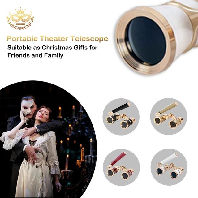 Alt view image 6 of 7 - Opera Glasses,3X25 Theater Binoculars with Foldable and Extendable Handle,Mini Binocular Compact Lightweight,Portable Theater Glasses for Adults Kids Women in Musical Concert