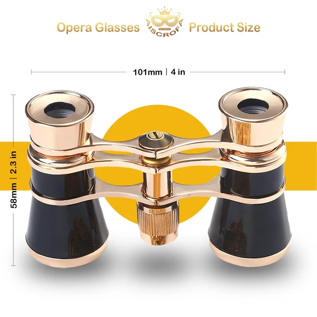 Alt view image 3 of 7 - Opera Glasses,3X25 Theater Binoculars with Foldable and Extendable Handle,Mini Binocular Compact Lightweight,Portable Theater Glasses for Adults Kids Women in Musical Concert