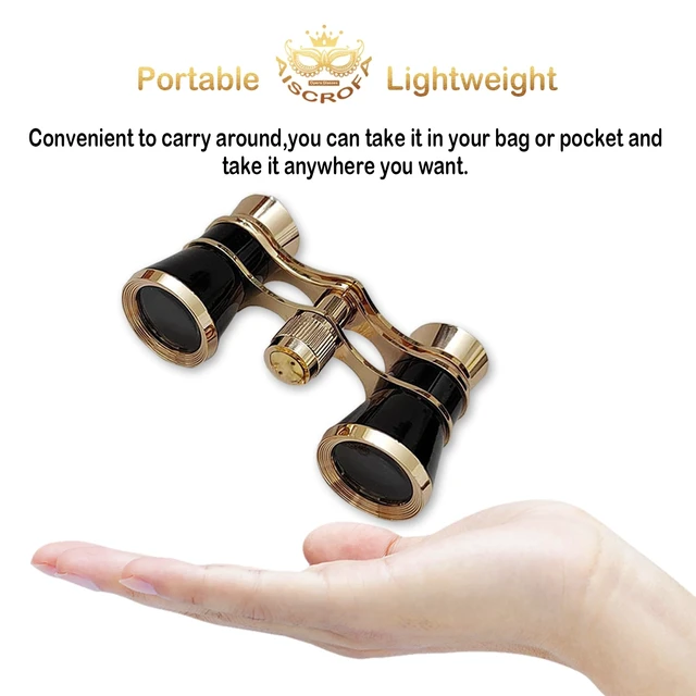 Alt view image 4 of 7 - Opera Glasses,3X25 Theater Binoculars with Foldable and Extendable Handle,Mini Binocular Compact Lightweight,Portable Theater Glasses for Adults Kids Women in Musical Concert