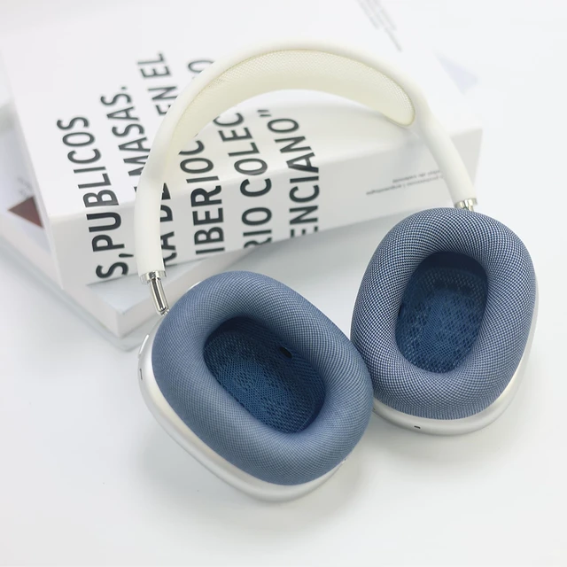 Alt view image 7 of 7 - Replacement Ear Cushions for AirPods Max 1 & 2, Knit Fabric Ear Pads with Memory Foam Magnetic Fit, Blue