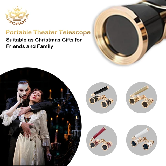 Alt view image 6 of 7 - Opera Glasses,3X25 Theater Binoculars with Foldable and Extendable Handle,Mini Binocular Compact Lightweight,Portable Theater Glasses for Adults Kids Women in Musical Concert
