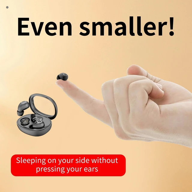 Alt view image 5 of 7 - Invisible Mini Wireless Earbuds Bluetooth 5.4 in Ear Headphones-black sleep earbuds,Ultra-Light Comfort Fit Sleep Headphones for Side Sleepers,Hidden Earbuds with LED Display for Small Ears