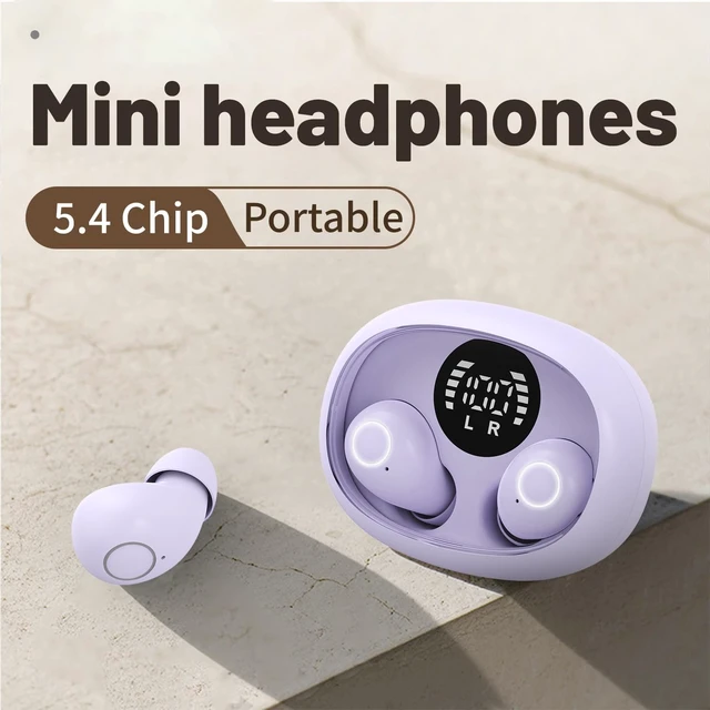 Alt view image 5 of 7 - Invisible Mini Wireless Earbuds Bluetooth 5.4 in Ear Headphones-purple sleep earbuds,Ultra-Light Comfort Fit Sleep Headphones for Side Sleepers,Hidden Earbuds with LED Display for Small Ears