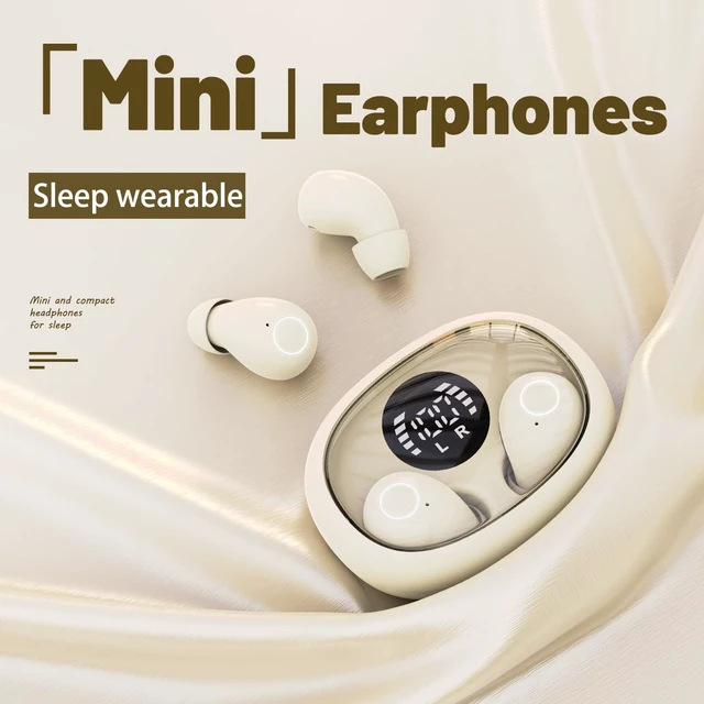 Alt view image 2 of 7 - Invisible Mini Wireless Earbuds Bluetooth 5.4 in Ear Headphones-khaki sleep earbuds,Ultra-Light Comfort Fit Sleep Headphones for Side Sleepers,Hidden Earbuds with LED Display for Small Ears