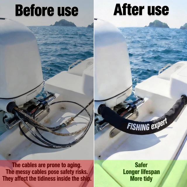 Alt view image 6 of 7 - 38'' Neoprene Trolling Motor Cable Sleeve for Cable Protection & Management