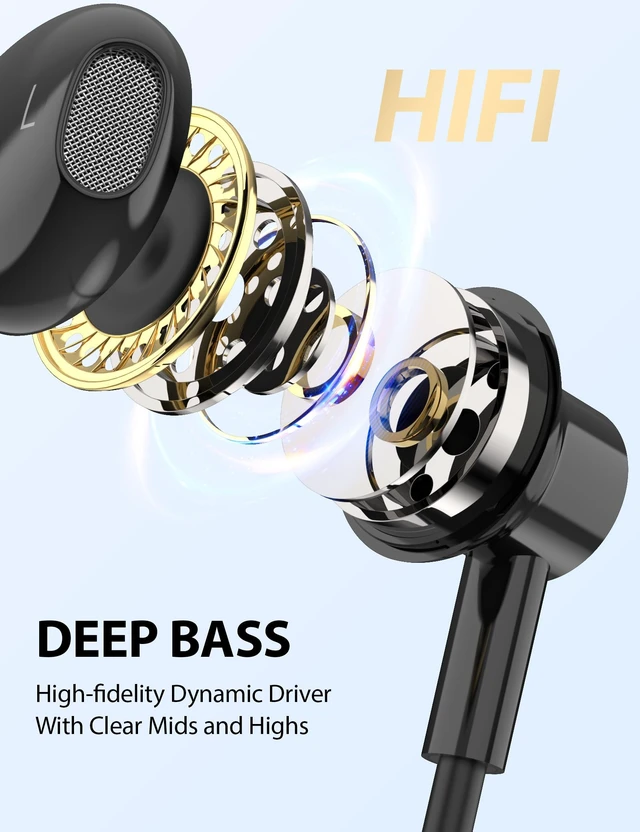 Alt view image 3 of 7 - Wired Earbuds for Apple/Android USB C Headphones with Anti-Fall Ear Tips Corded Ear Buds USBC Type C Earphones for iPhone 15 16 17 Pro Max 17e 16e 18 Duo for Samsung/Galaxy S26 S25 S24/Pixel 11 10