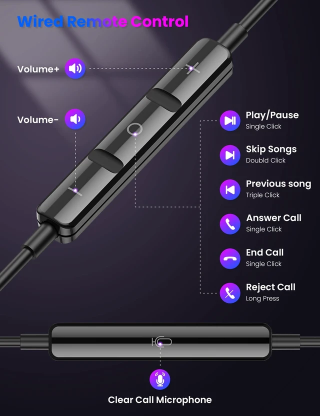 Alt view image 7 of 7 - USB C Headphones Wired Earbuds for Apple iPhone Duo 18 17 17e 16 16e 15 Pro USBC In Ear Buds with Mic Carrying Case,Corded Type C Earphones Headset for Samsung Galaxy S26 S25/Pixel 11 10 9 8 7 Android