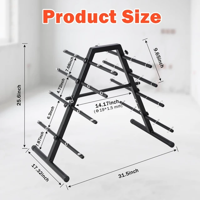 Alt view image 6 of 7 - Wire Spool Rack - Heavy Duty Cable Dispenser with 9 Adjustable Rods for 29 Spools, Portable Hand Wire Spool Caddy for Electrical, Industrial, Retail, Warehouse Use
