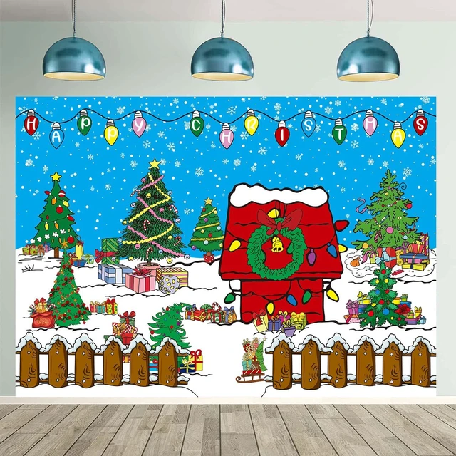 Main image of Comic Christmas Red House Backdrop 10x8FT Winter Snowy Night Xmas Tree Kennel Photography Background for Kids Winter Holiday Christmas Party Decorations Supplies Photo Props