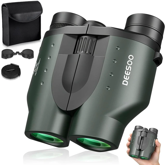 Main image of 25x32 Compact Binoculars for Adults Kids - High Powered Lightweight Small Porro Binoculars with BAK4 Prism FMC Lens - Clear Vision for Bird Watching Cruise Ship Travel Hunting Sports (Green)