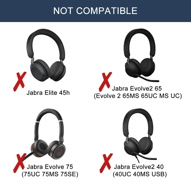 Alt view image 3 of 7 - GEVO Ear Pads for Jabra Evolve2 65 Flex Wireless Stereo Headset - Black (Do Not Fit Other Headphones) Replacement Ear Cushions with Protein Leather, Memory Foam