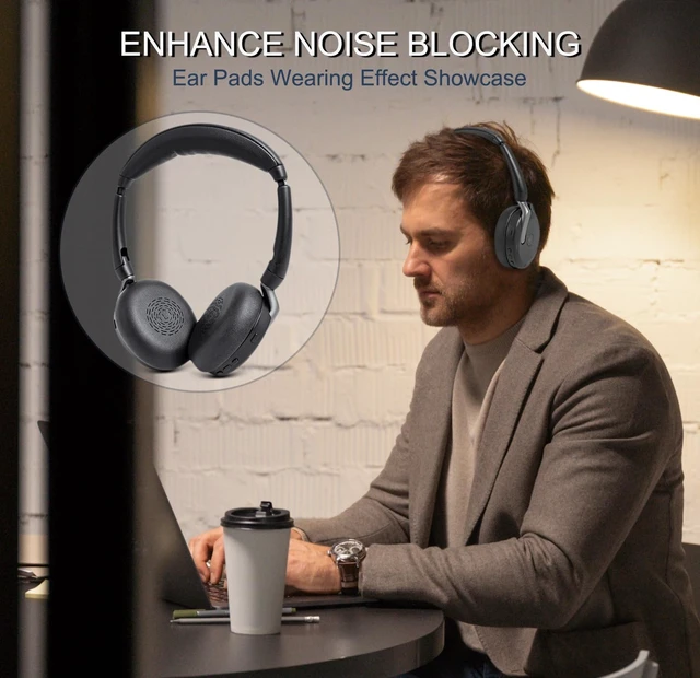 Alt view image 7 of 7 - GEVO Ear Pads for Jabra Evolve2 65 Flex Wireless Stereo Headset - Black (Do Not Fit Other Headphones) Replacement Ear Cushions with Protein Leather, Memory Foam