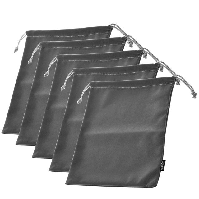 Alt view image 2 of 7 - 5 Pcs Portable Headphone Carrying Bag Travel Headset Storage Pouch Soft Drawstring Headphone Case Bag for Over-Ear Headphones Gaming Headset Neckband Earphones (Gray Color)