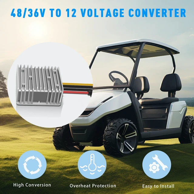 Alt view image 6 of 7 - DC-DC 12V (with Fuse) Buck Converter 48V 36V 24V to 12V 10A 120W Waterproof Golf cart stabilizer Buck Converter Regulator