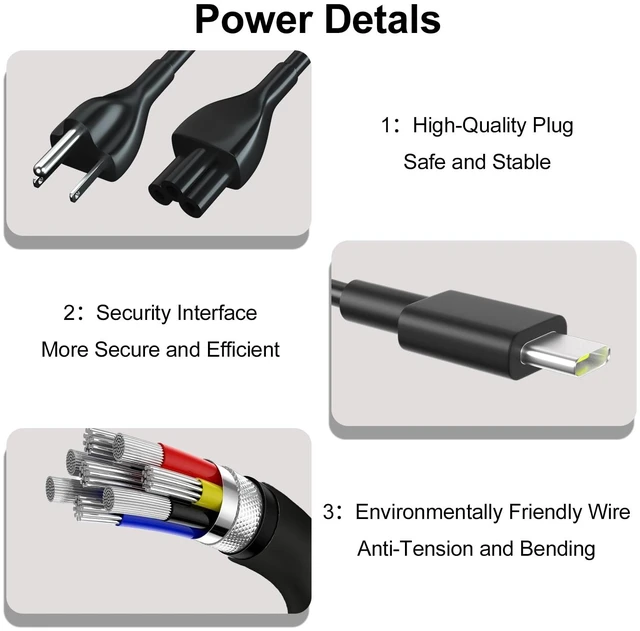 Alt view image 5 of 6 - 100W Charger Compatible with Lenovo Yoga Thinkpad Carbon USB C Compatible with Lenovo Yoga 9 9i 7 2 7i 370 910 920 X280 X390 X395 Thinkpad Carbon x1