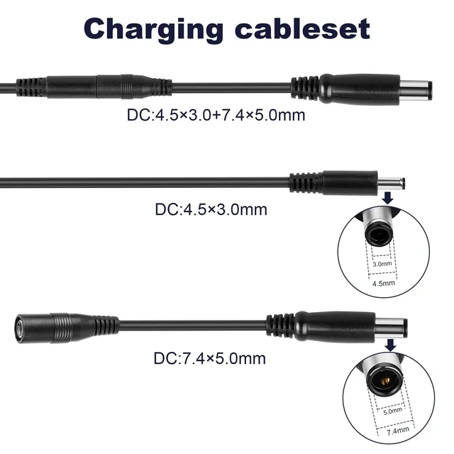 Alt view image 3 of 7 - Universal 65W 45W AC Laptop Charger for Dell Laptop Charger,Replacement for All 65W 45W Dell inspiron 13 14 15 17 3000 5000 7000 Series laptops Round Connects Chargers7.4mm and 4.5mm