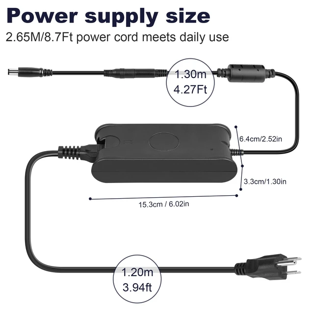 Alt view image 4 of 7 - Universal 65W 45W AC Laptop Charger for Dell Laptop Charger,Replacement for All 65W 45W Dell inspiron 13 14 15 17 3000 5000 7000 Series laptops Round Connects Chargers7.4mm and 4.5mm