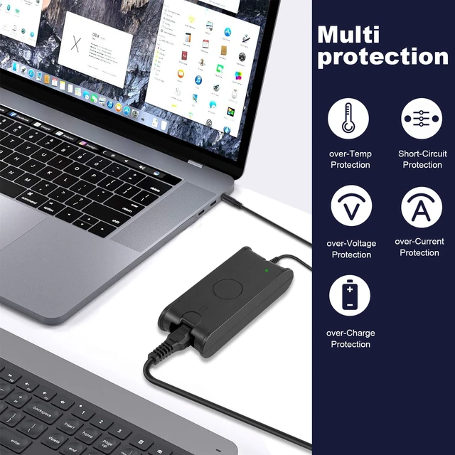 Alt view image 6 of 7 - Universal 65W 45W AC Laptop Charger for Dell Laptop Charger,Replacement for All 65W 45W Dell inspiron 13 14 15 17 3000 5000 7000 Series laptops Round Connects Chargers7.4mm and 4.5mm